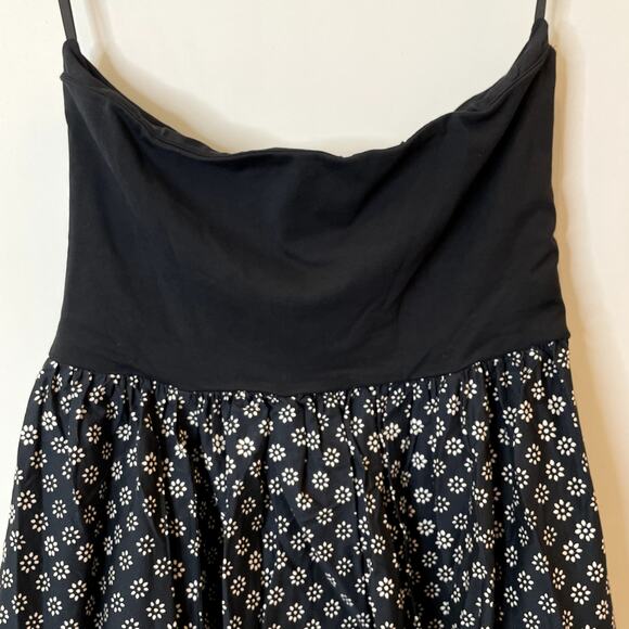 J.Crew Strapless Mixy Dress Maxi Block Print Floral Vacation CJ392 Black Large - Picture 9 of 15